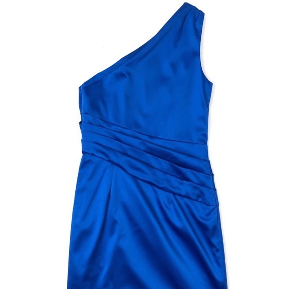 Royal Blue One Shoulder Dress - Picture 2 of 2